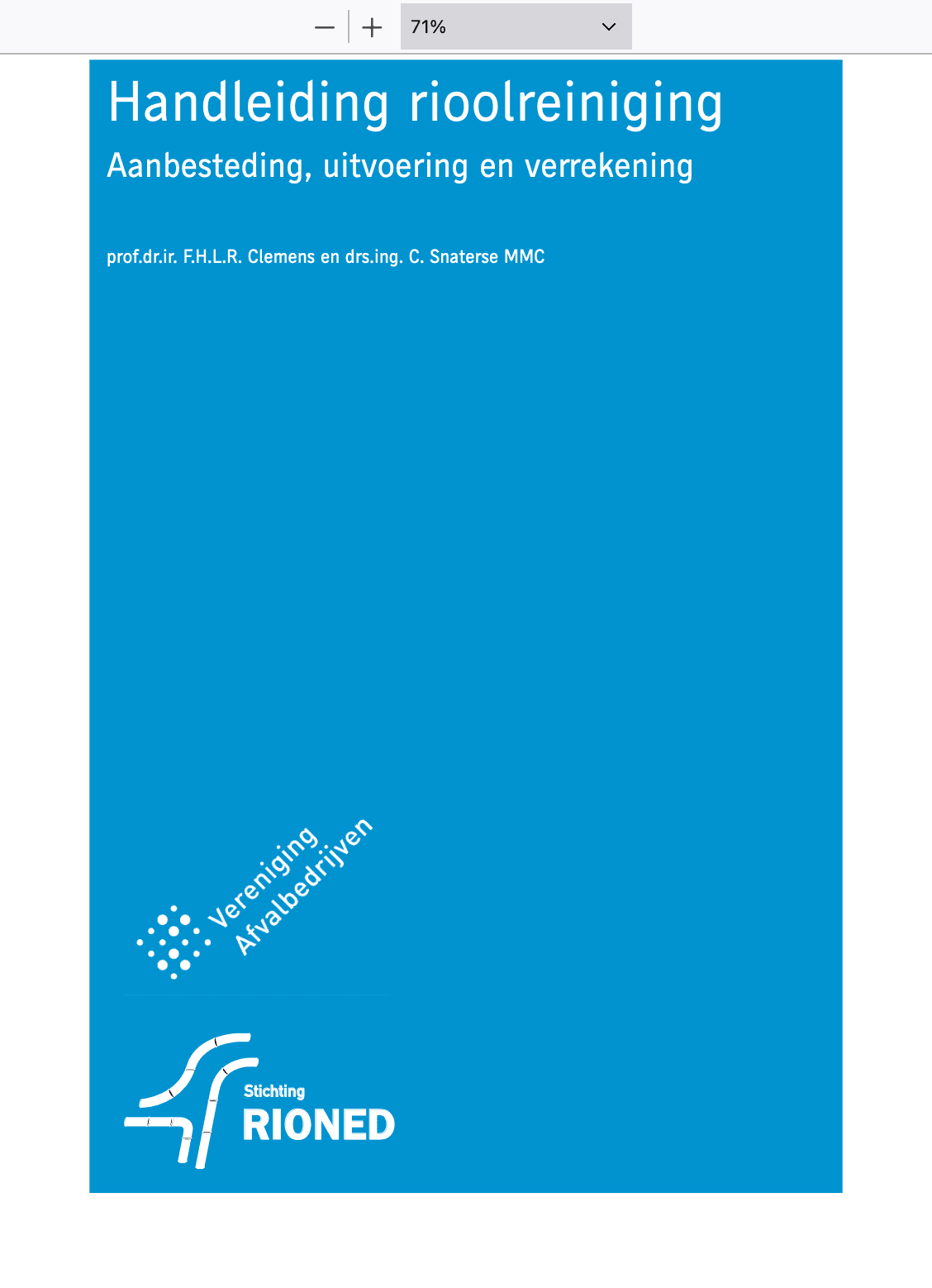 2012 Rioned Handleiding Rioolreiniging